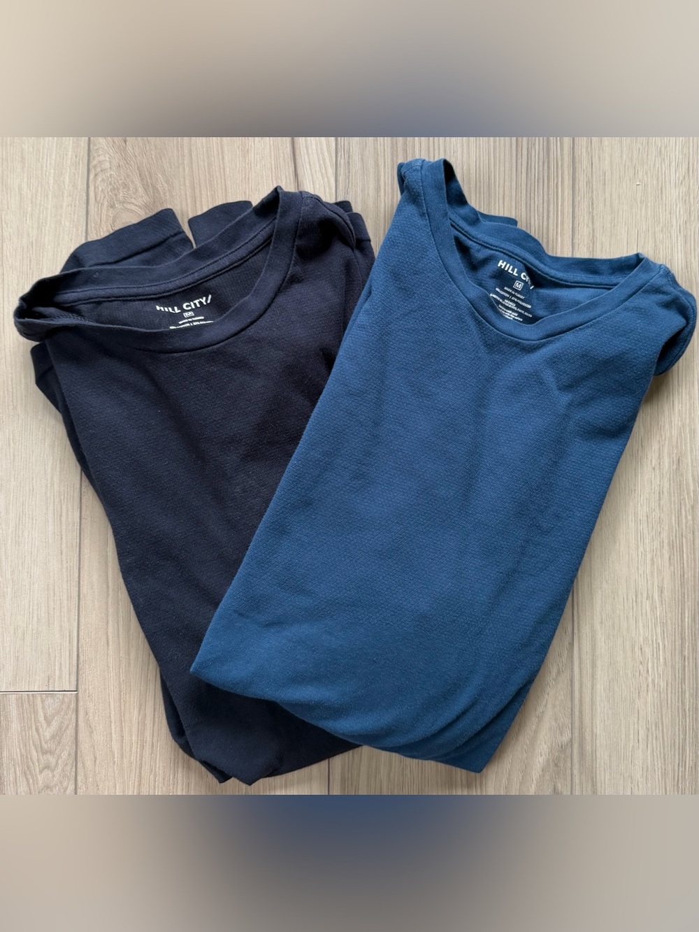 Set of 2 - Hill City Athletic Long Sleeve Tees- Navy & Black Sz M
